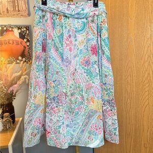 Talbots Multicolor Paisley A-Line Skirt